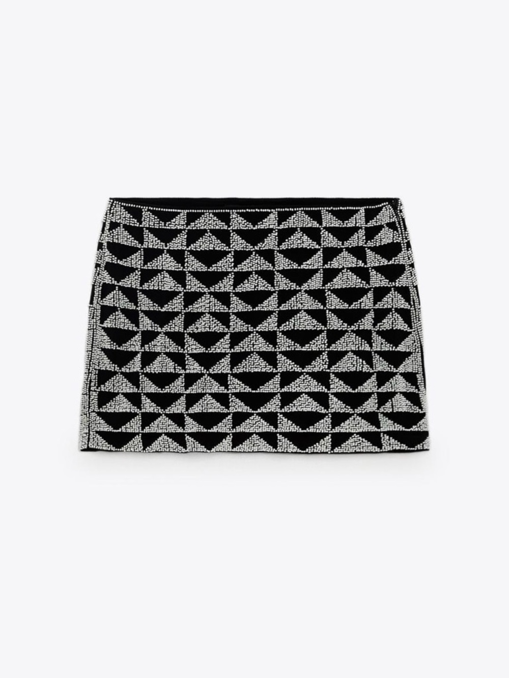 Zara Black and White Geometric Mini Skirt